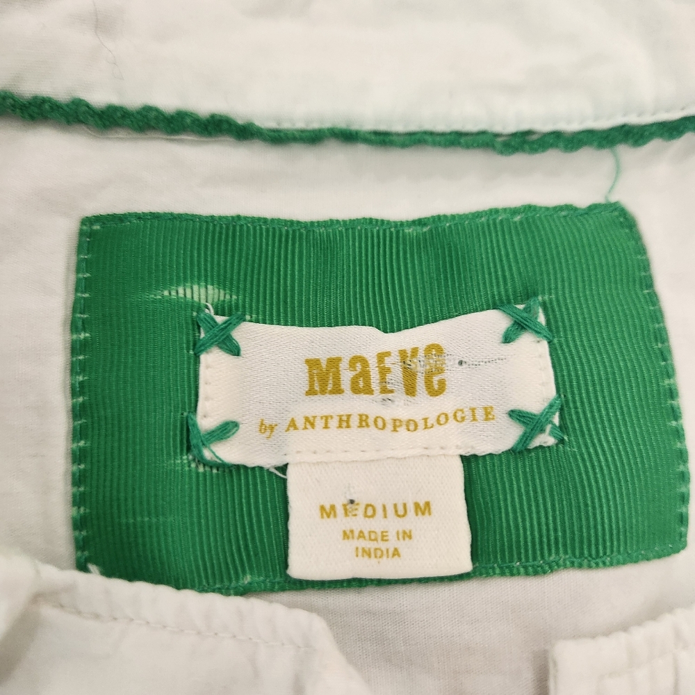 Anthropologie Maeve Oversized Cropped Embroidered Surf Top - Picture 4 of 9
